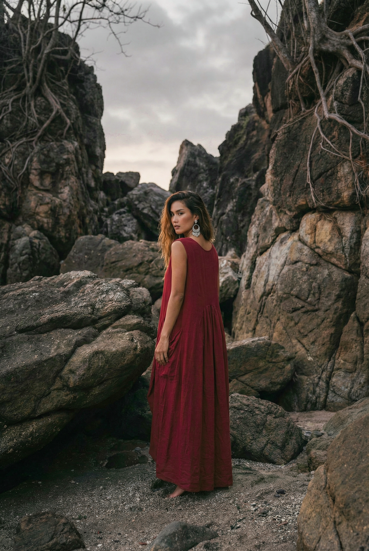 Midaxi Dress Wayan Red