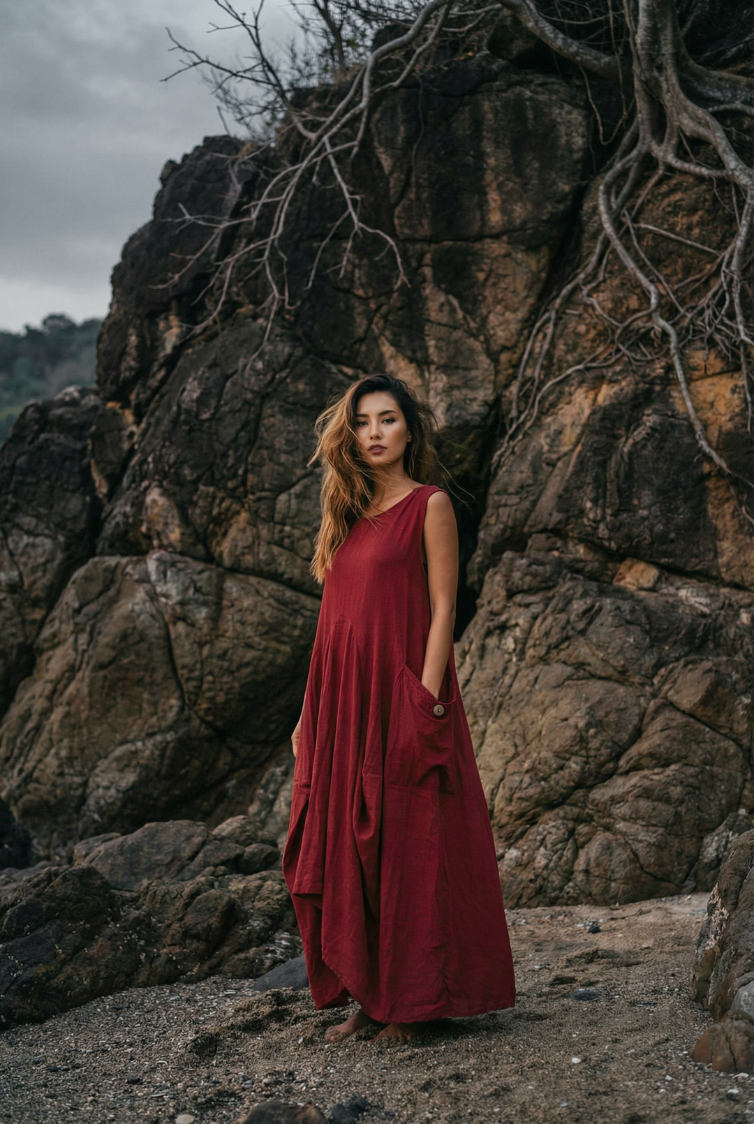 Midaxi Dress Wayan Red