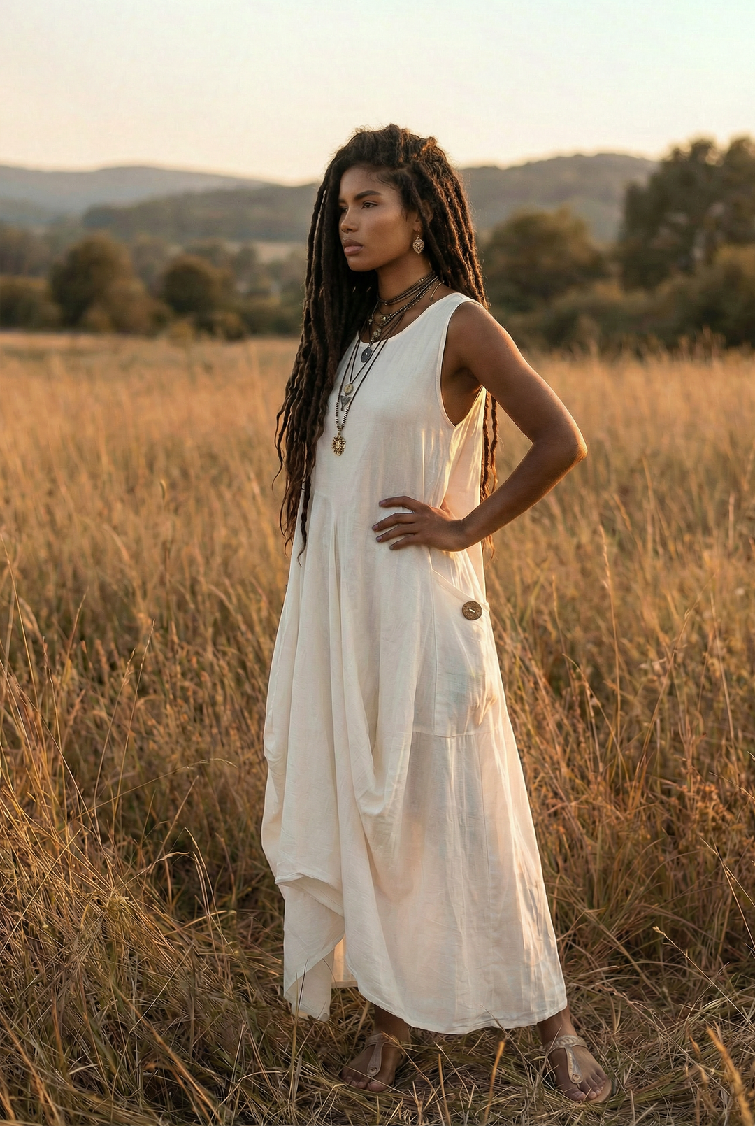 Midaxi Dress Wayan Off White