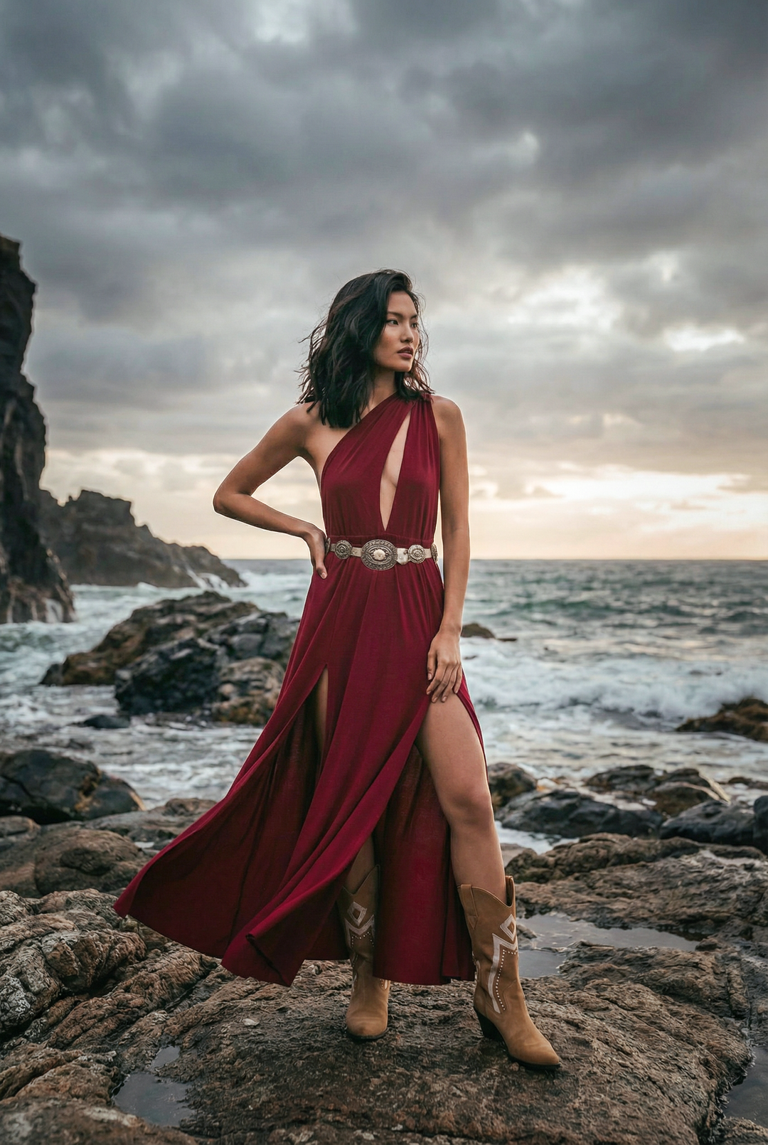 dramatic red dress Amarra 89511