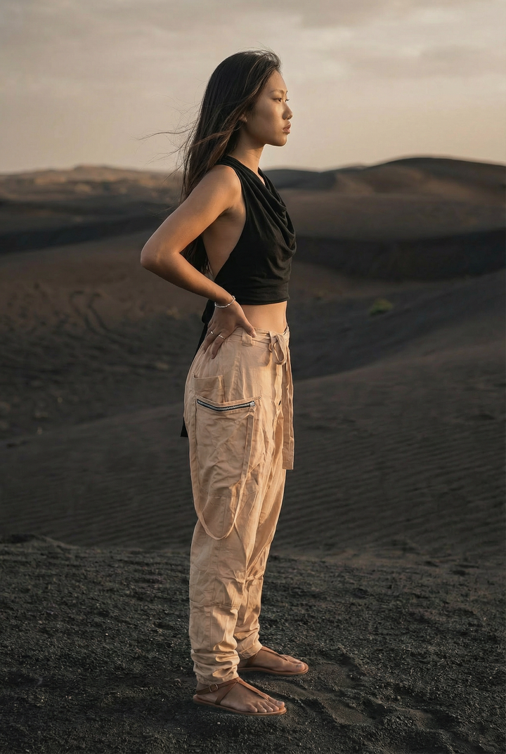 Cyberpunk Harem Pants Women & Men Khaki