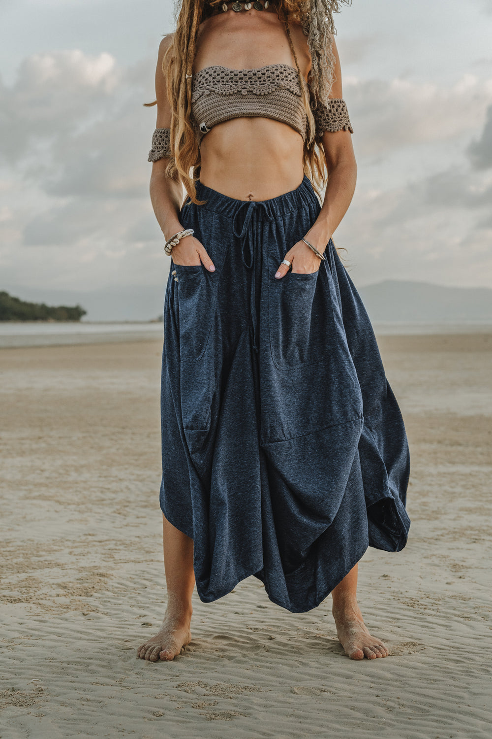 Boho Maxi Skirt Nariya Blue