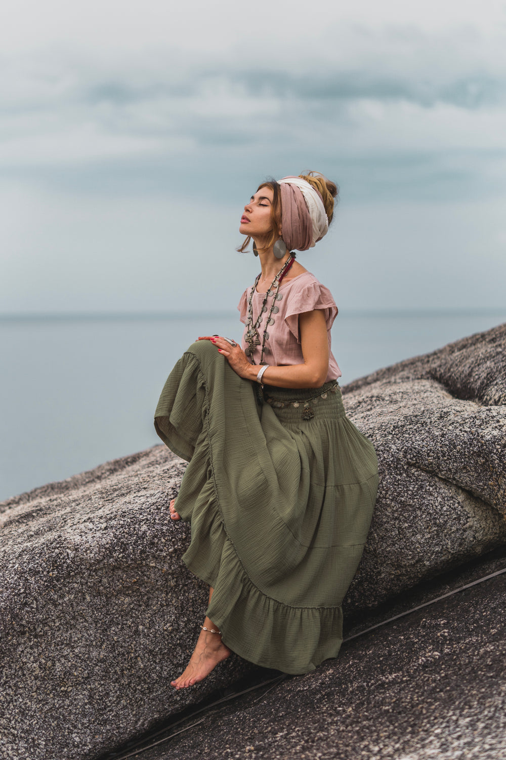 Gauze Maxi Skirt & Dress Aotea Olive