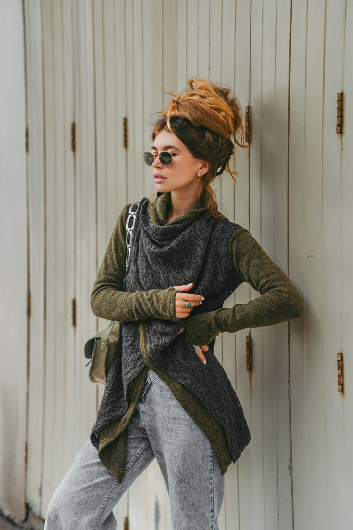 Limited Edition - Convertible Jacket Mila Olive - Charcoal