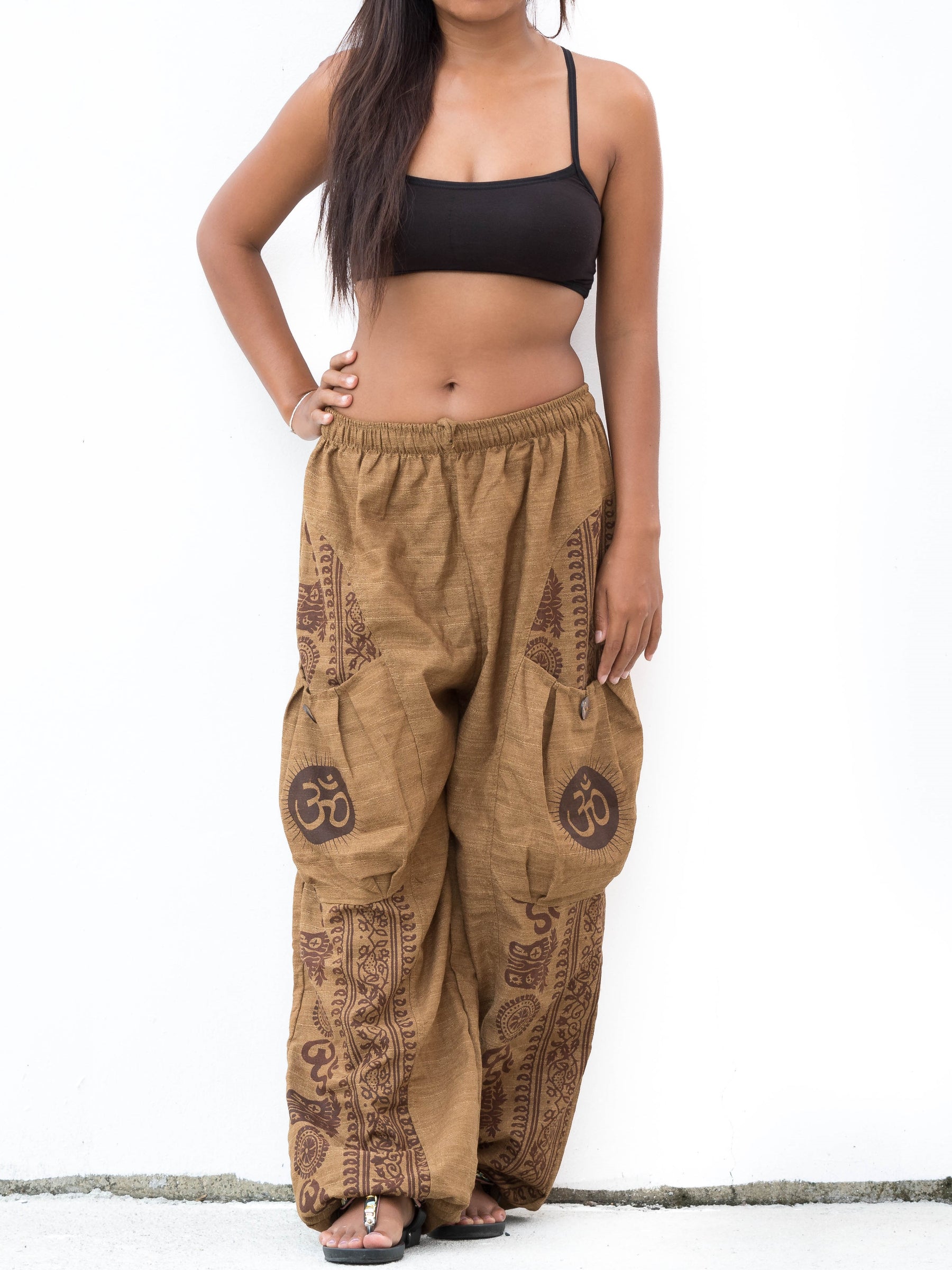 Vintage mustard harem pants set Tribal L main image 0
