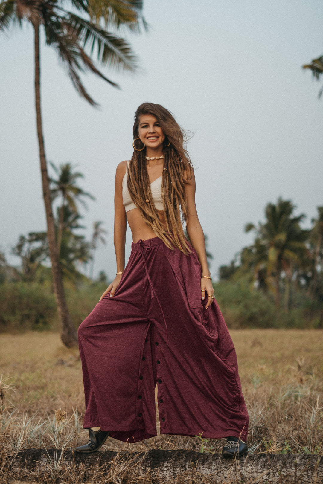 Convertible Maxi Skirt Palazzo Pants Red – Thaluta