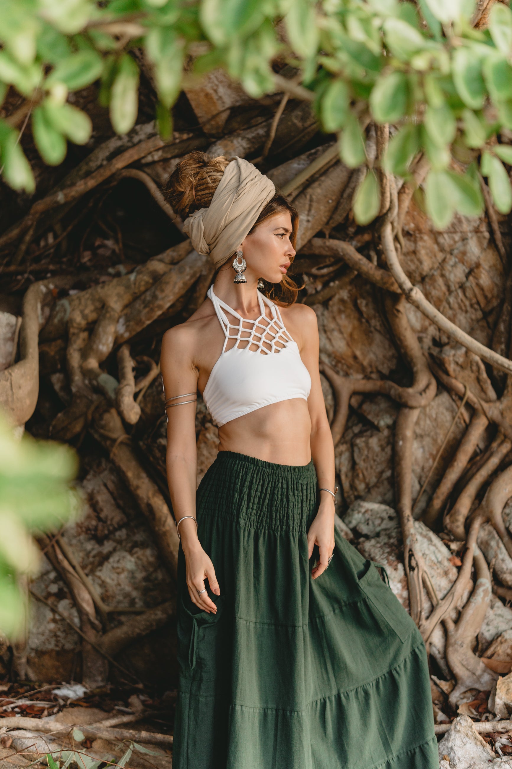 Hunter green maxi clearance skirt