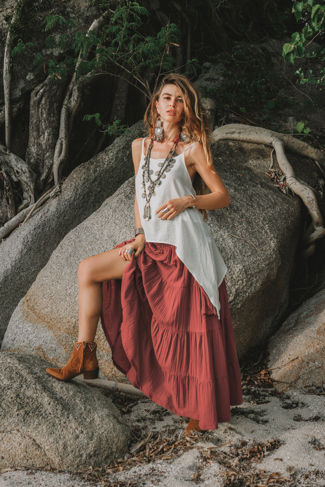 Rust red skirt maxi Clearance