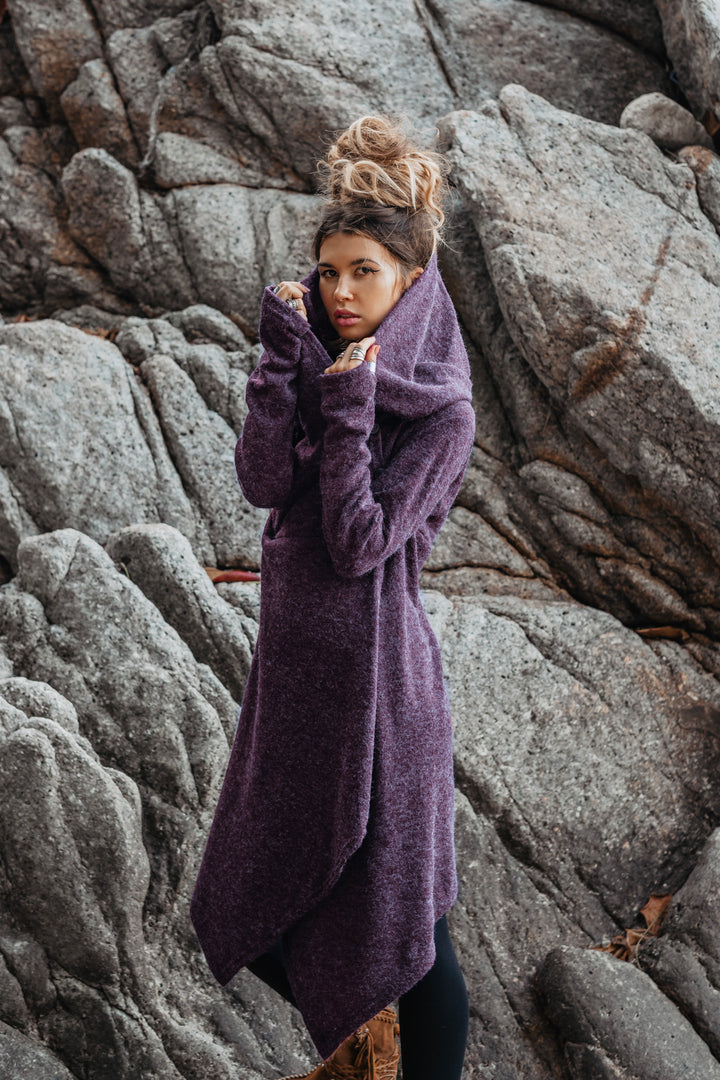 Hooded Coat Amita Purple
