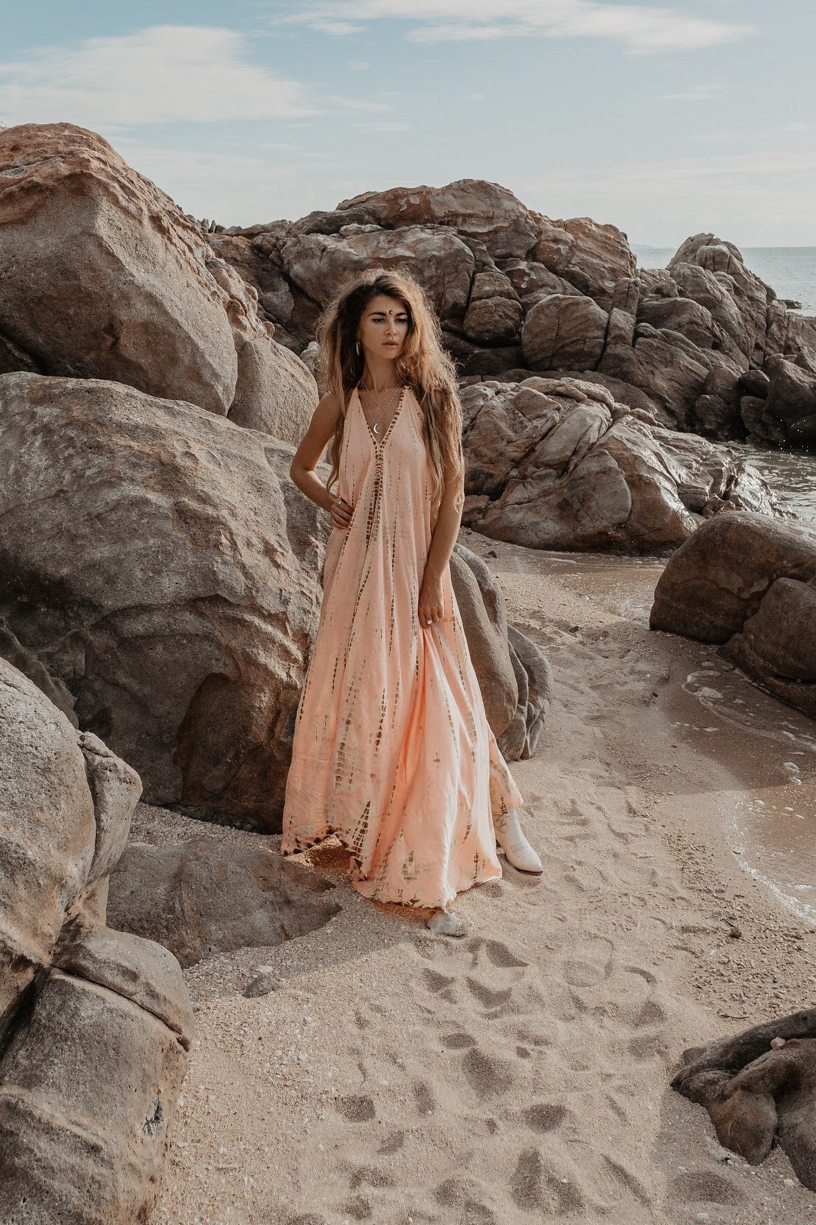Flamingo Tie Dye Dress Peach – Thaluta