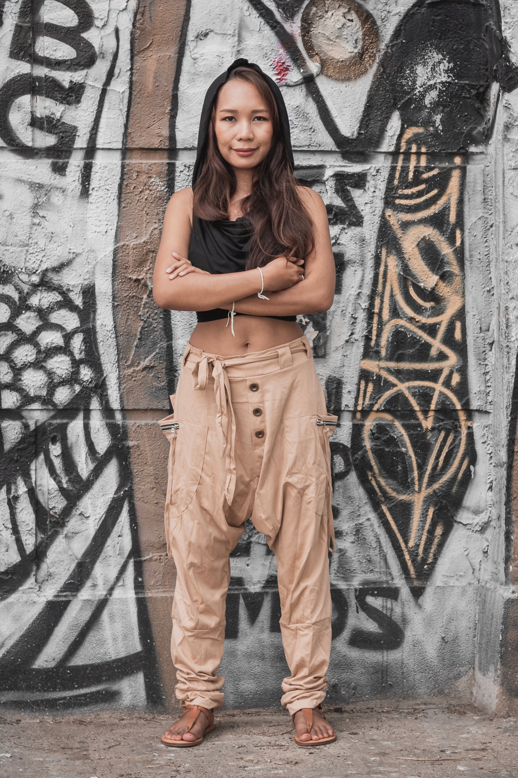 Cyberpunk Harem Pants Women & Men Khaki