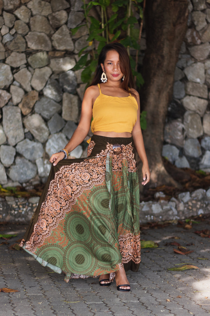 Convertible Maxi Skirt Dress Chalai Olive