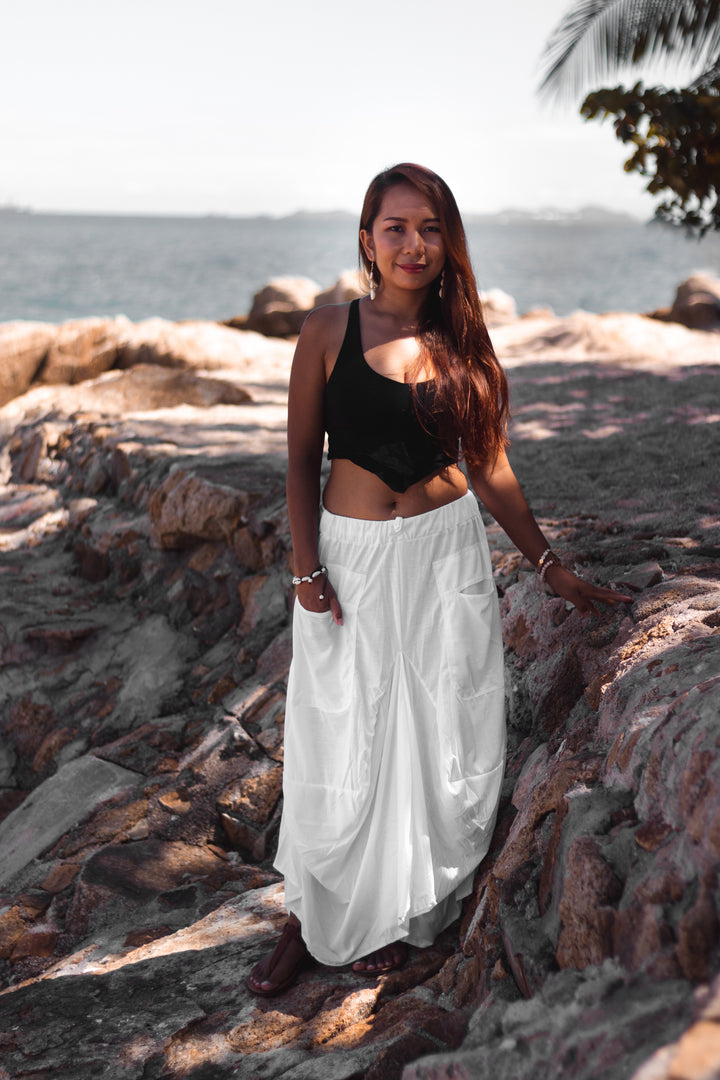 Boho Maxi Skirt Nariya White