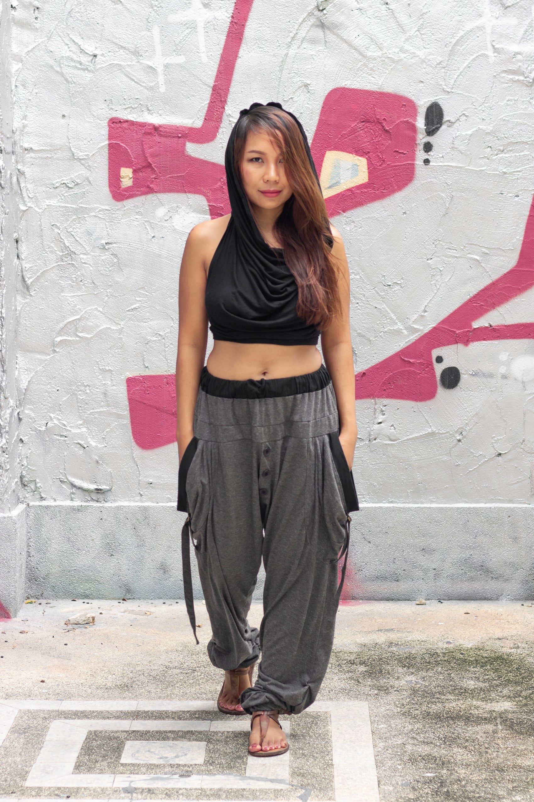 Cropped harem clearance trousers