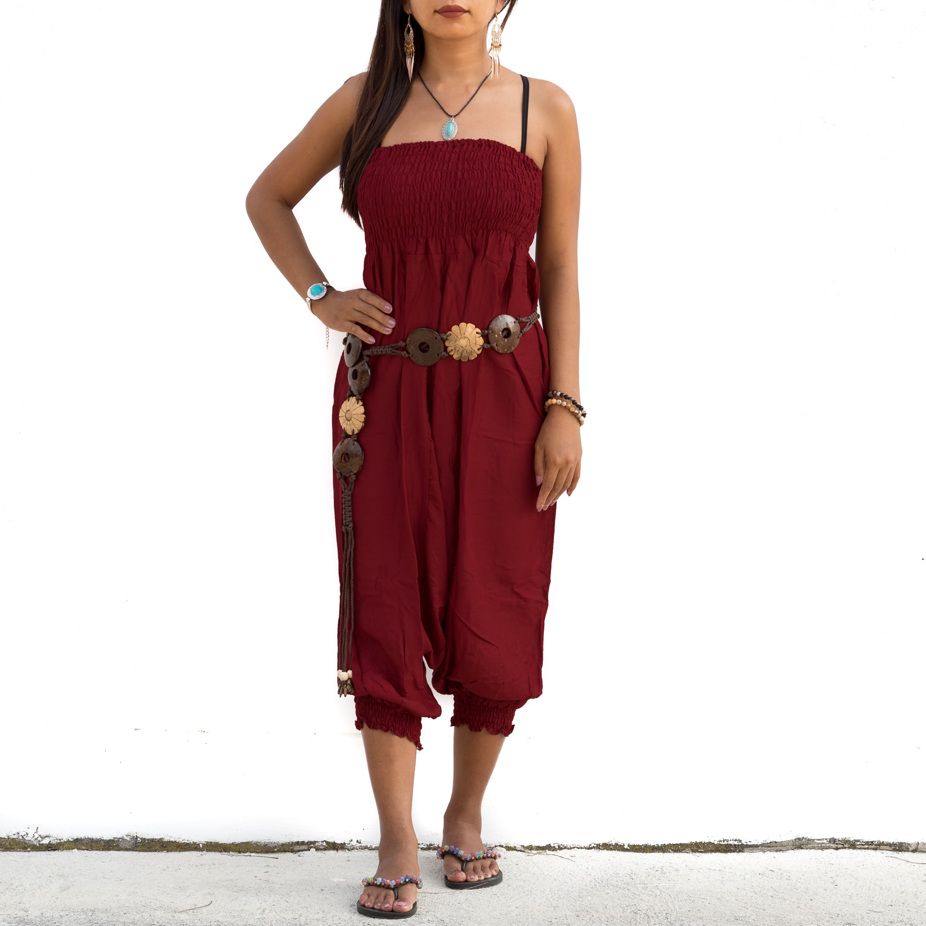 Red harem jumpsuit on sale