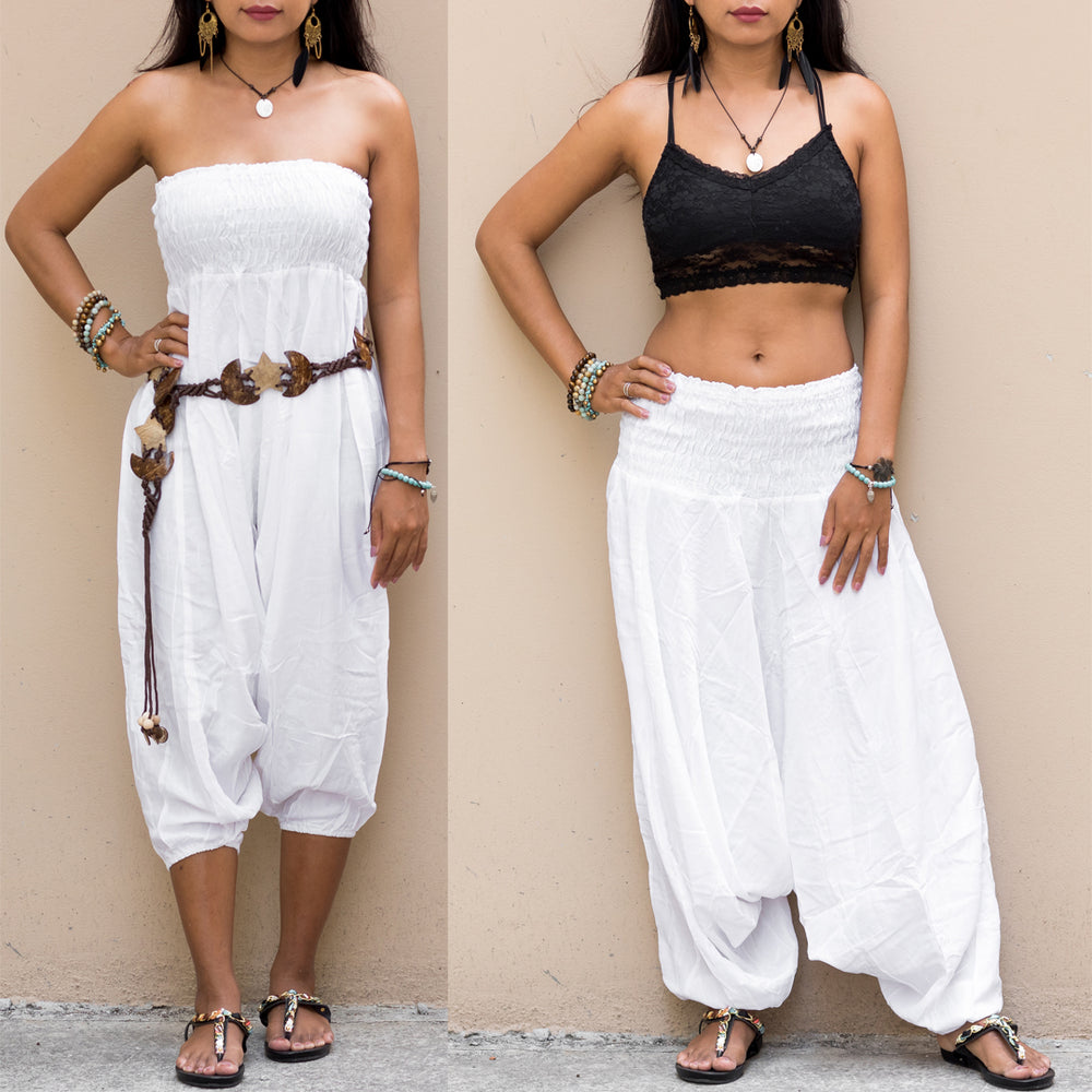  Harem Jumpsuit Pants White