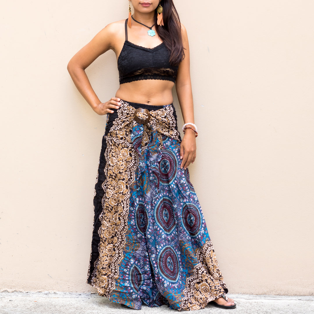 Mandala Maxi Skirt Women Blue – Thaluta