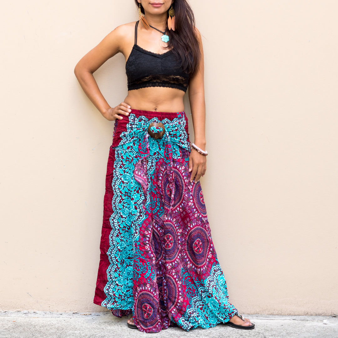 Mandala Maxi Skirt Women Red – Thaluta