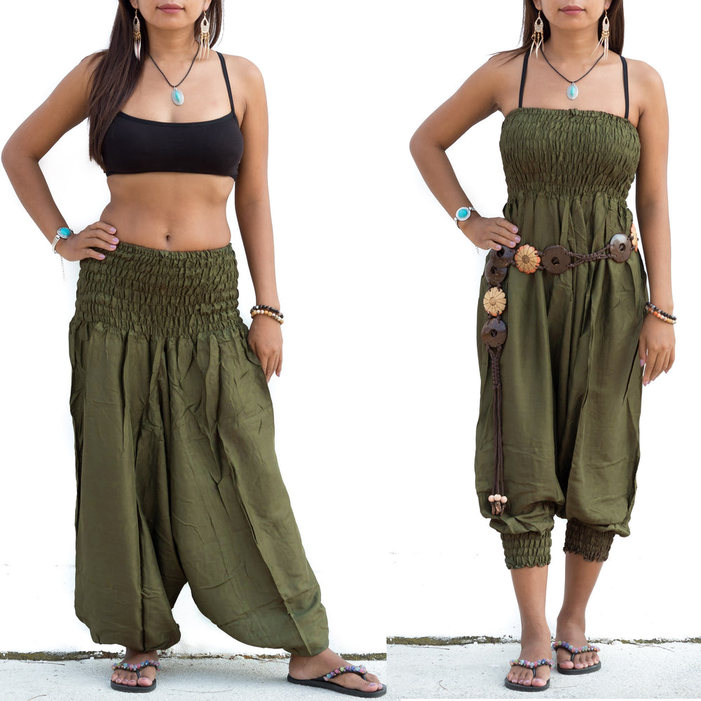 Harem Jumpsuit Pants Green