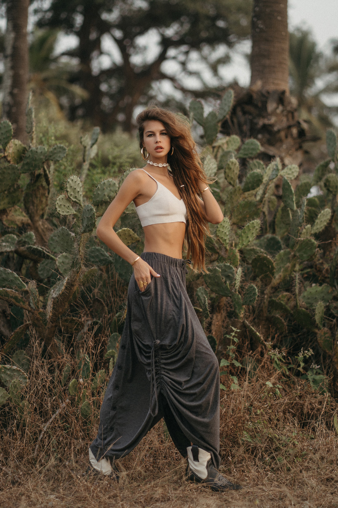 cigarette pants with convertible skirt Detachable Black Skirt Dress Silk And Wool Pants Skirt Silk And Made with 100% cotton Silk and Wool Cigarette Pants